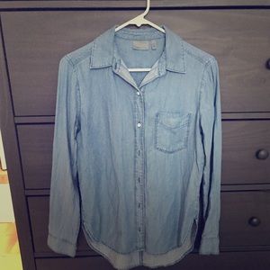 Athleta Womens Denim Blouse
